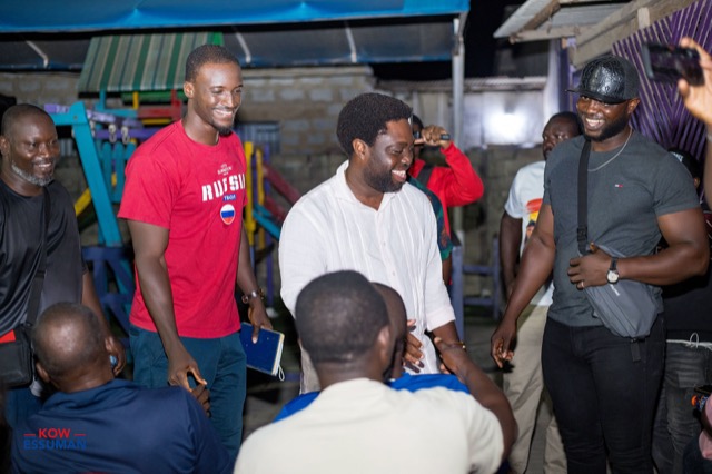 Evening community meeting in Ablekuma West