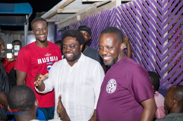 Evening community meeting in Ablekuma West