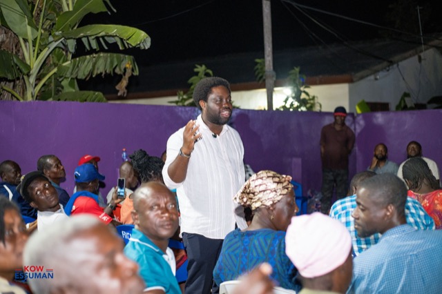 Evening community meeting in Ablekuma West