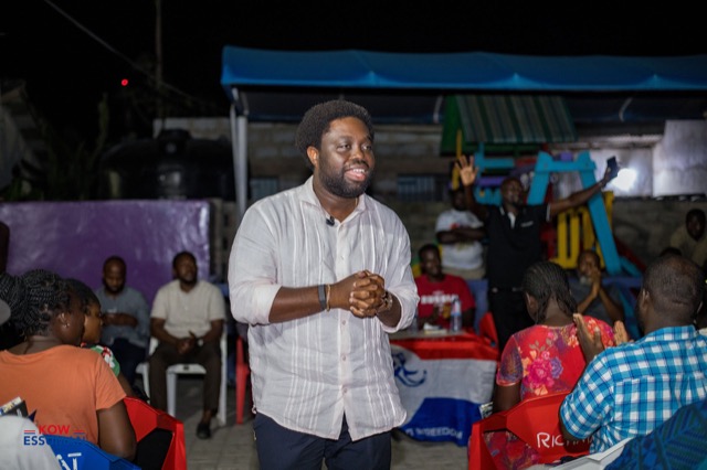 Evening community meeting in Ablekuma West