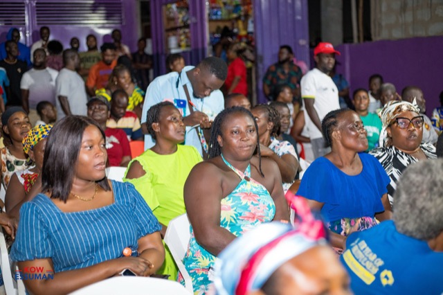 Evening community meeting in Ablekuma West