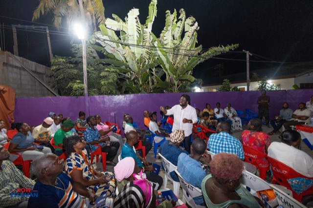 Evening community meeting in Ablekuma West