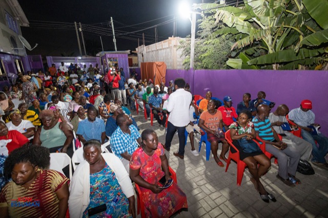Evening community meeting in Ablekuma West